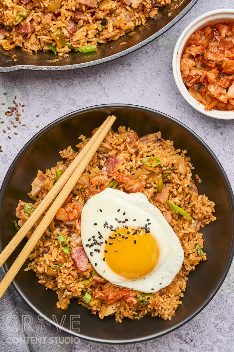 Kimchi Fried Rice with Bacon