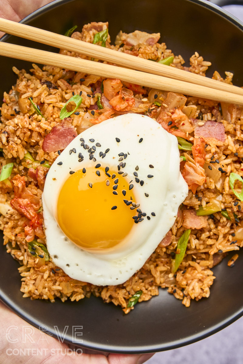 Kimchi Fried Rice with Bacon