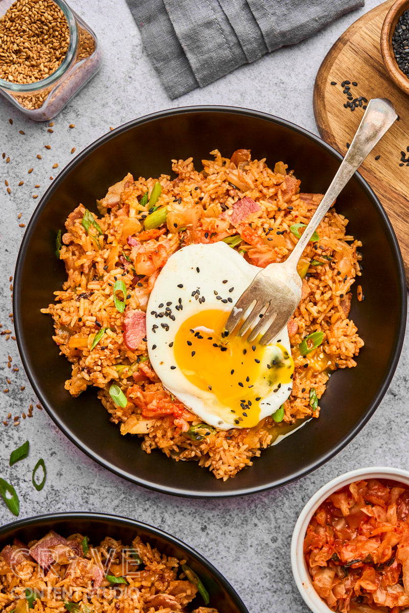 Kimchi Fried Rice with Bacon