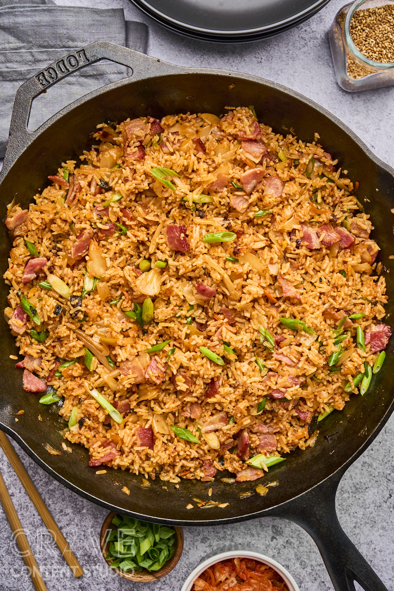 Kimchi Fried Rice with Bacon