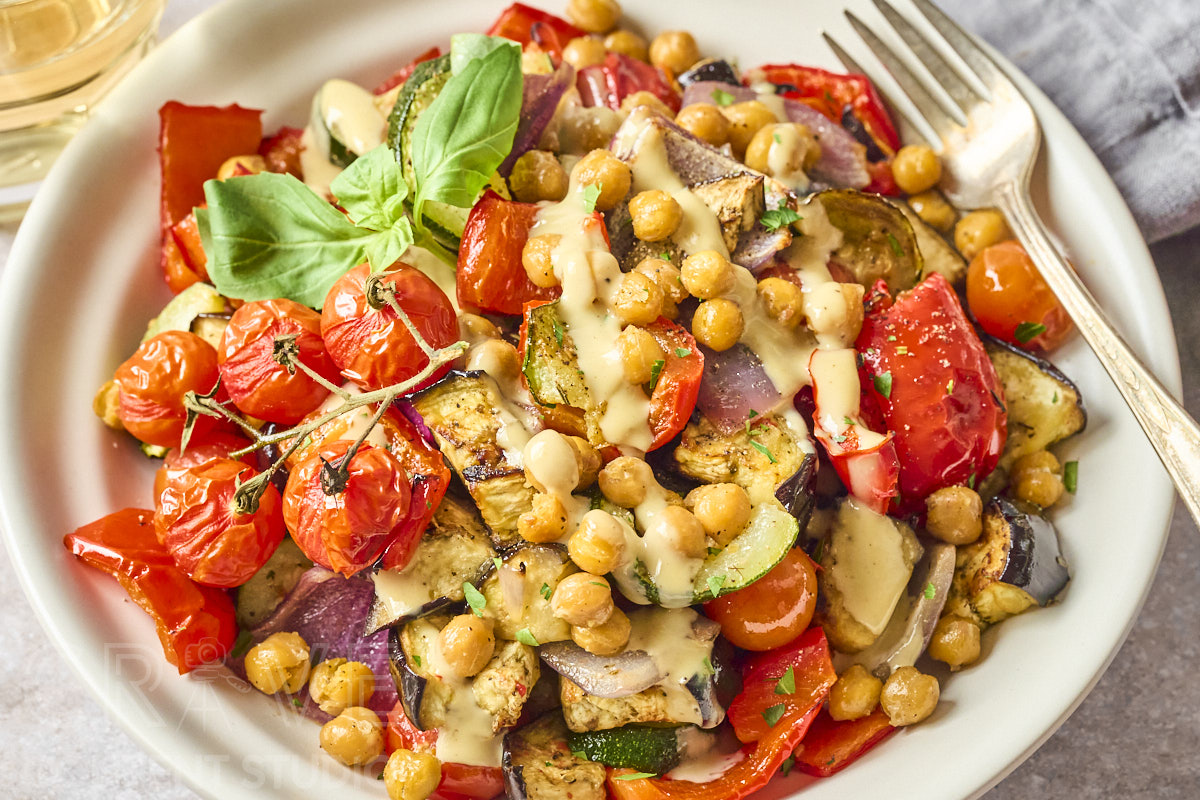 Mediterranean Chickpea & Roast Summer Veggie Salad