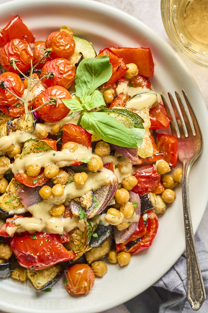 Mediterranean Chickpea & Roast Summer Veggie Salad