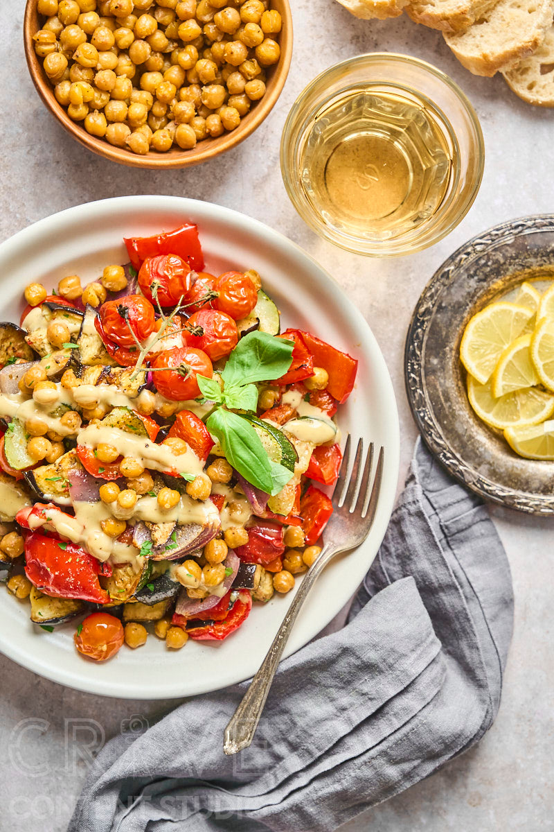 Mediterranean Chickpea & Roast Summer Veggie Salad