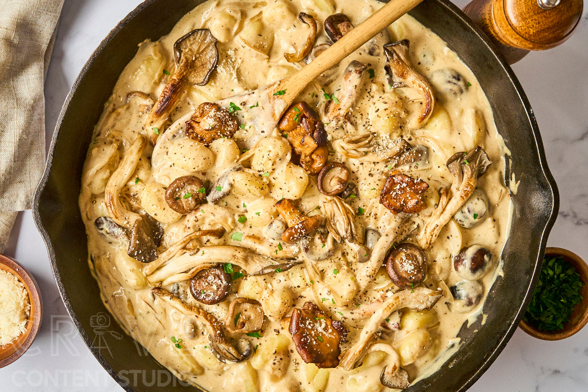 Skillet Mushroom Stroganoff Gnocchi