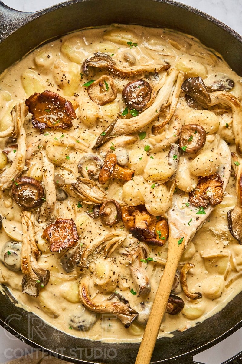 Skillet Mushroom Stroganoff Gnocchi