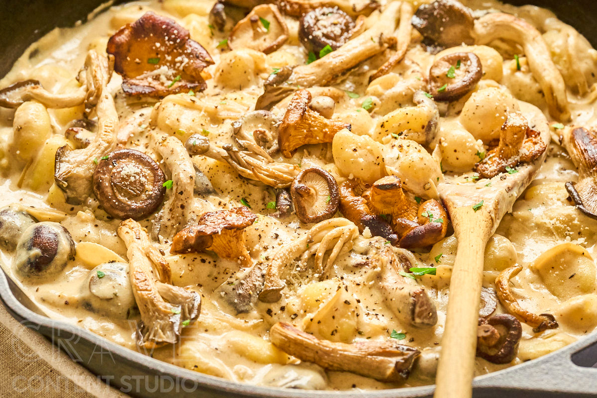 Skillet Mushroom Stroganoff Gnocchi