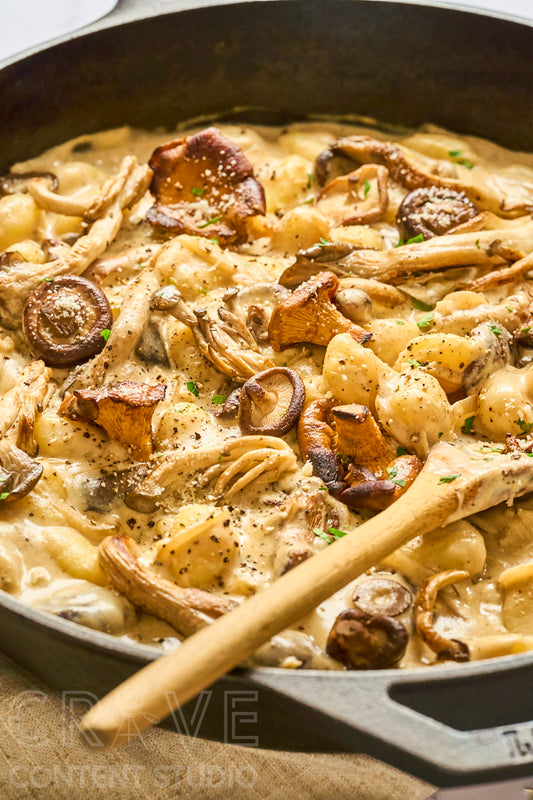 Skillet Mushroom Stroganoff Gnocchi