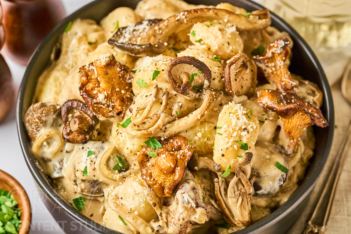 Skillet Mushroom Stroganoff Gnocchi