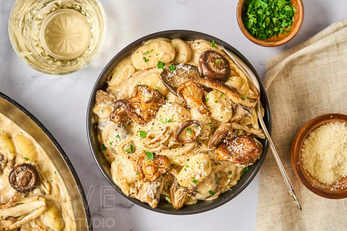 Skillet Mushroom Stroganoff Gnocchi