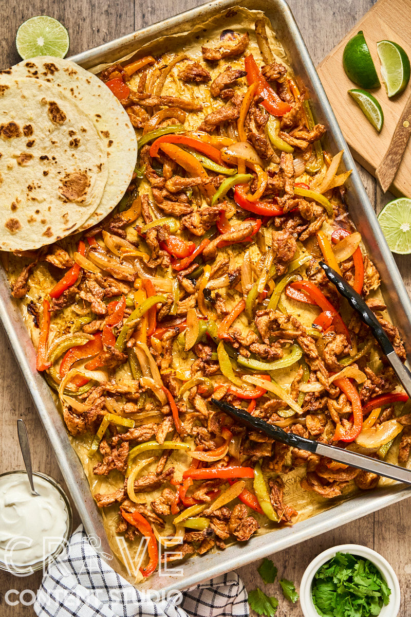 Sheet Pan Soy Curl Fajitas