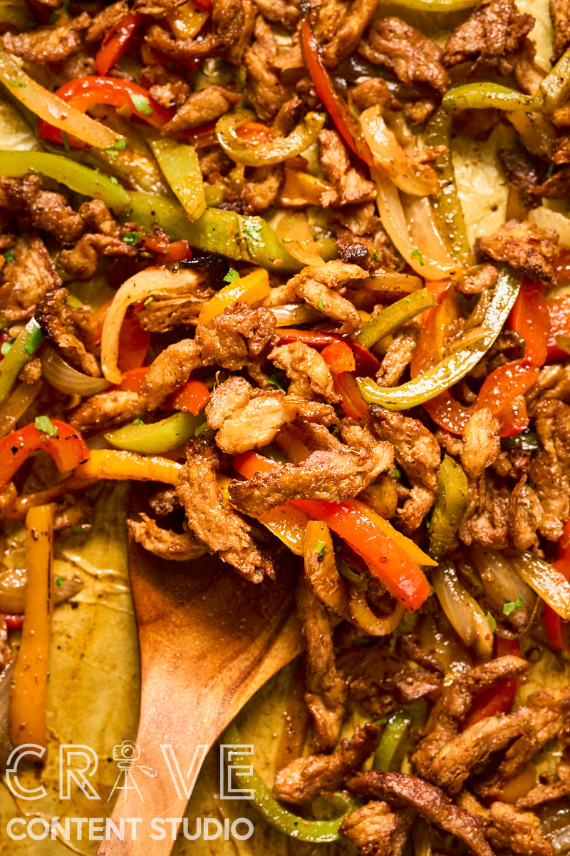 Sheet Pan Soy Curl Fajitas