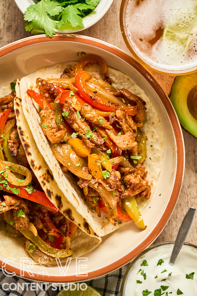 Sheet Pan Soy Curl Fajitas