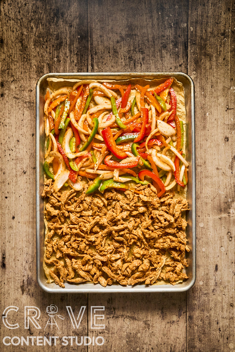 Sheet Pan Soy Curl Fajitas
