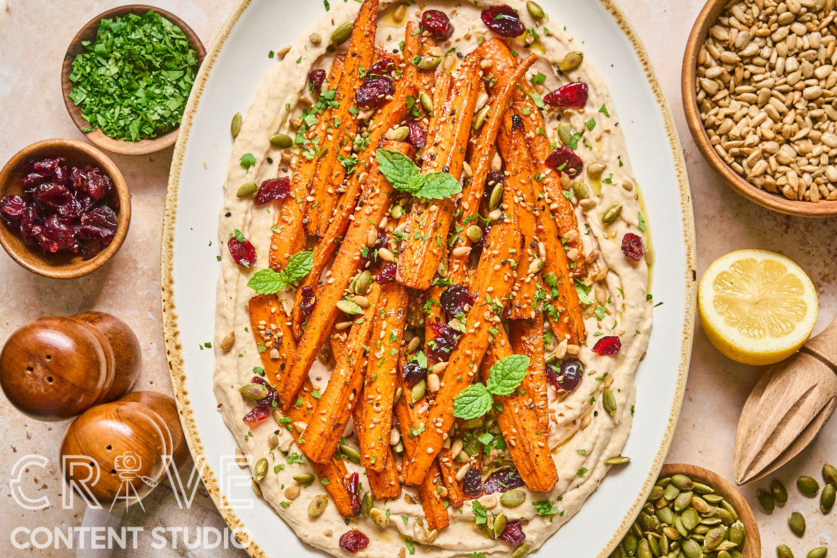 Spice-Roasted Carrots with Whipped Tahini Beans (Mini Exclusive)
