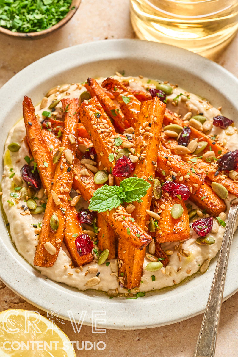 Spice-Roasted Carrots with Whipped Tahini Beans (Mini Exclusive)