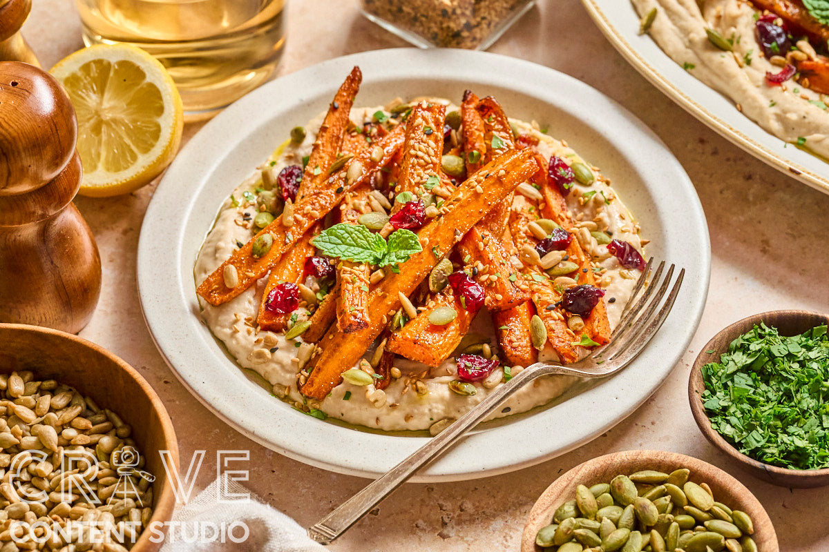 Spice-Roasted Carrots with Whipped Tahini Beans (Mini Exclusive)