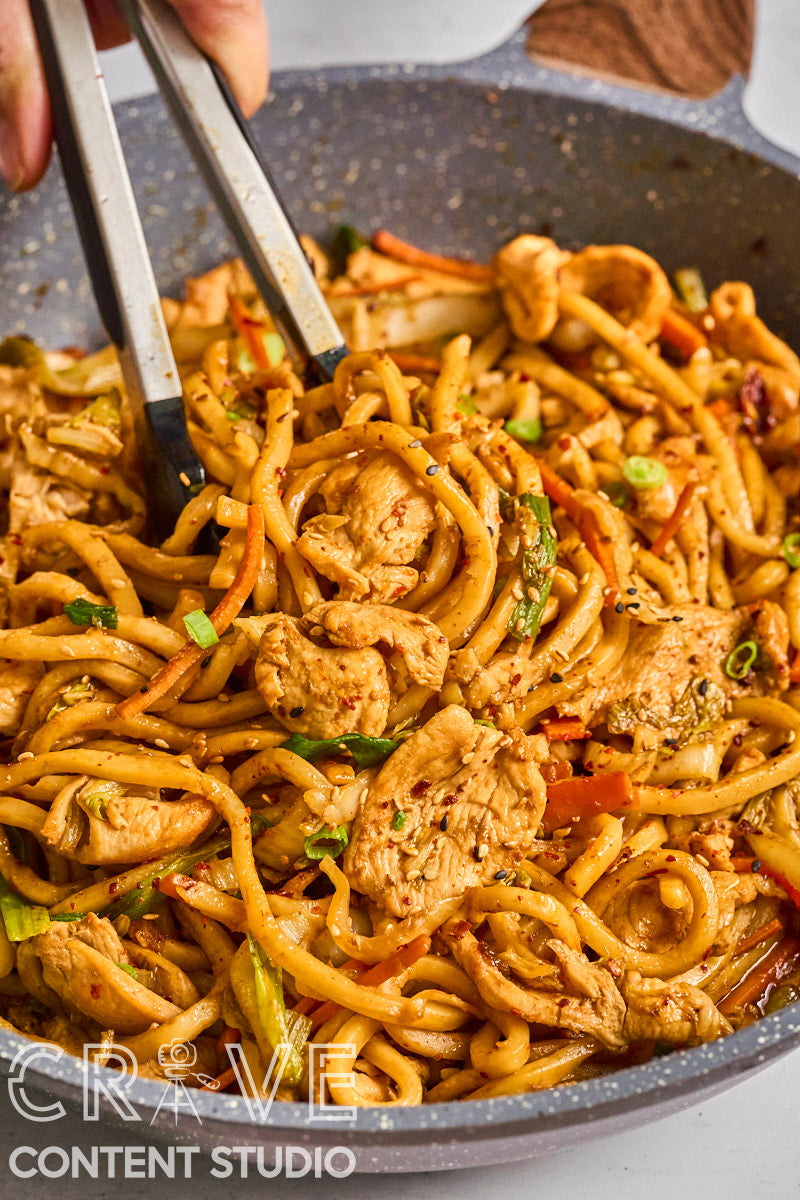 Spicy Ginger Udon Noodles with Chicken