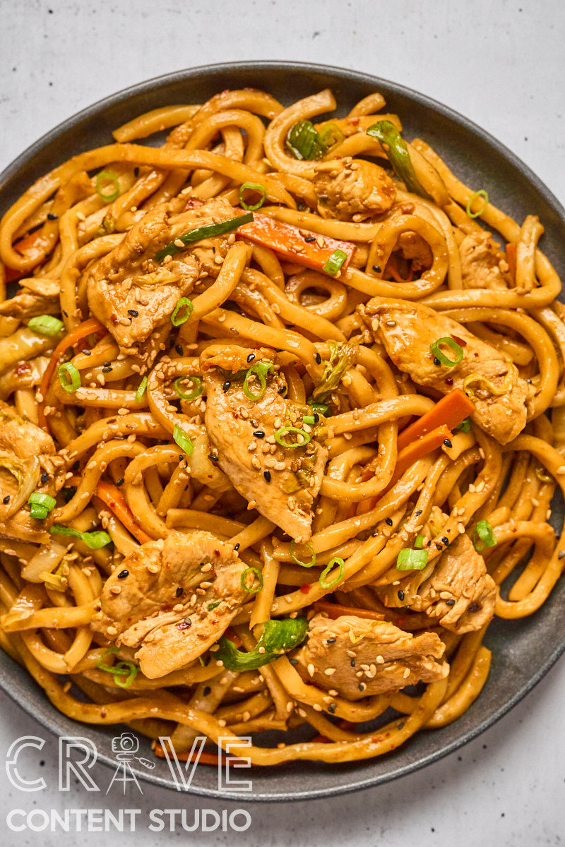 Spicy Ginger Udon Noodles with Chicken