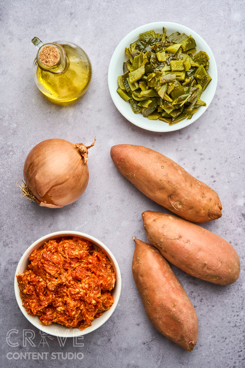 Sweet Potato Breakfast Hash with Chorizo and Poblanos