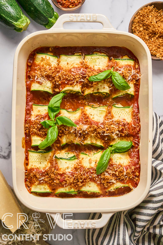 Tomato-Basil Zucchini Rollatini